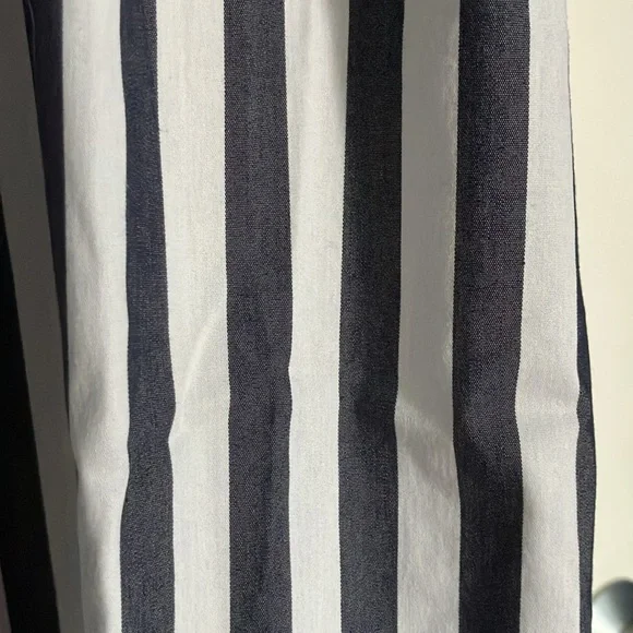 A new day tiered Blue White stripe Maxi Dress tiered ruffle hem pockets small - Picture 5 of 5